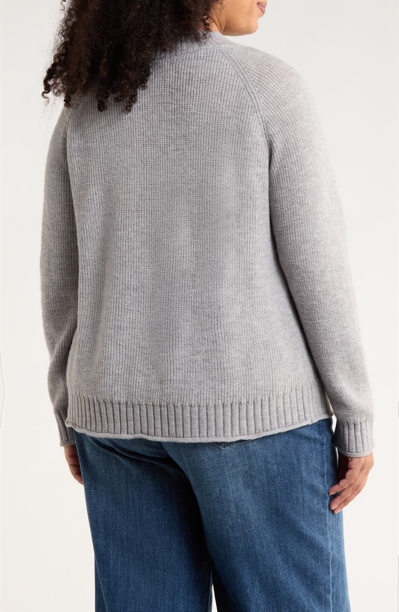 Wit & Wisdom Soutache Mock Neck Sweater, Alternate, color, Heather Grey