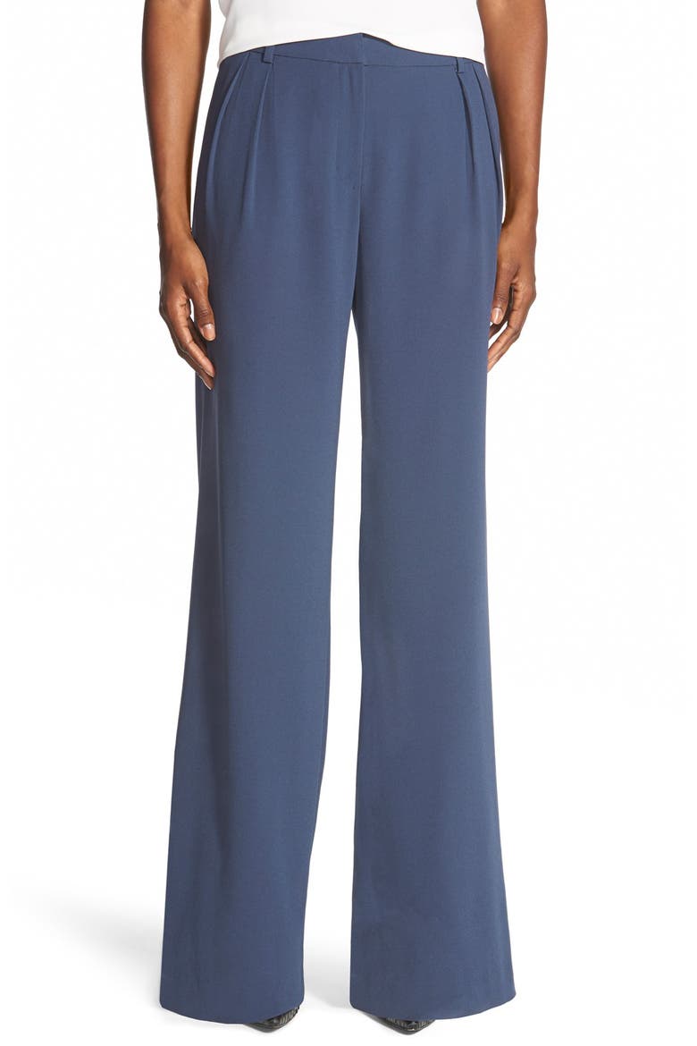 Pleated Wide Leg Pants, Main, color, NAVY INDIGO