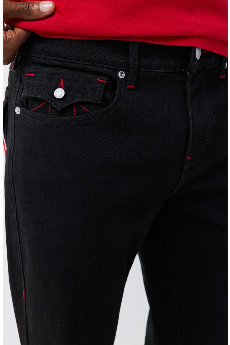 Billy Appliqué Button Flap Bootcut Jeans, Alternate, color, RINSE BLACK