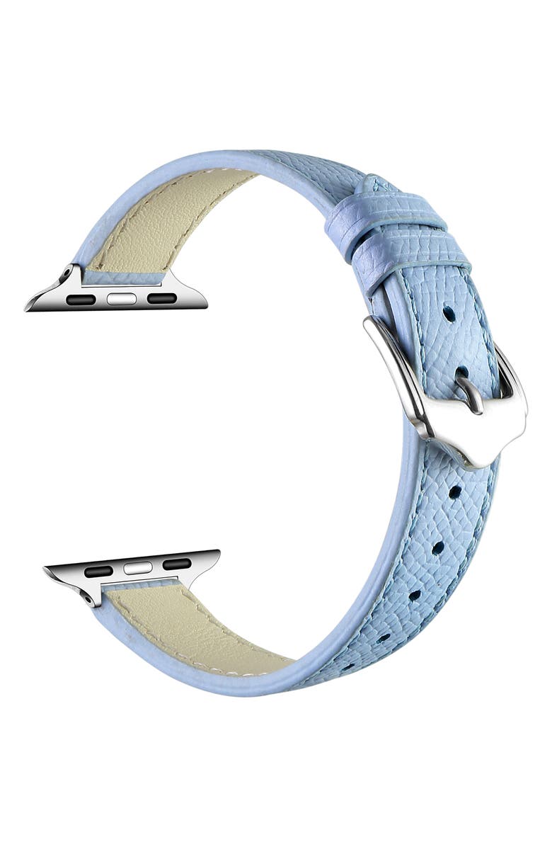 The Posh Tech Cleo Leather Apple Watch<sup>®</sup> Watchband, Alternate, color, Ice Blue