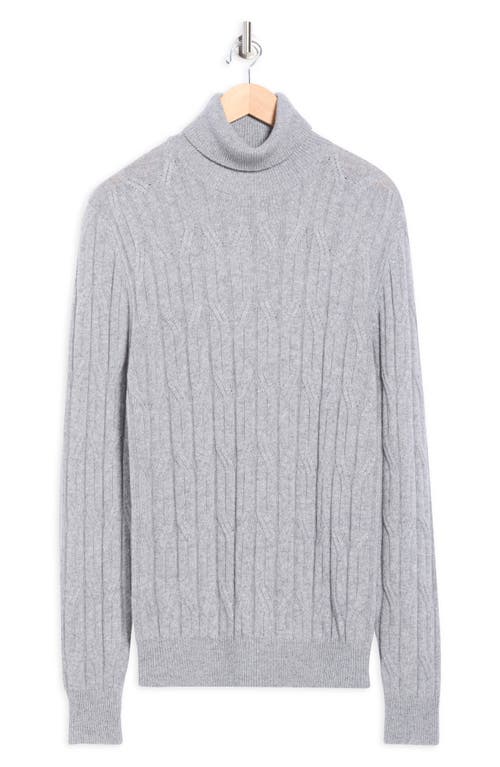 Bugatchi Cable Knit Turtleneck Sweater In Gray