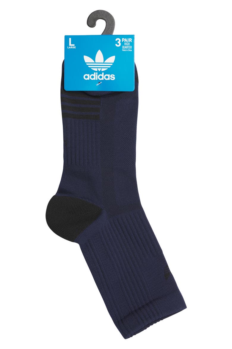 Assorted 3-Pack Tech Performance High Quarter Socks, Alternate, color, NIGHT INDIGO
