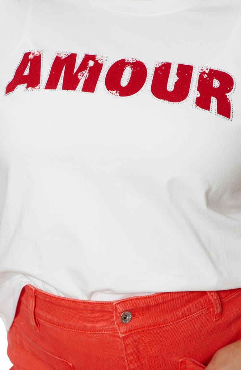 Sanctuary Embellished Organic Cotton Graphic T-Shirt, Alternate, color, White/ Cherry Lacquer