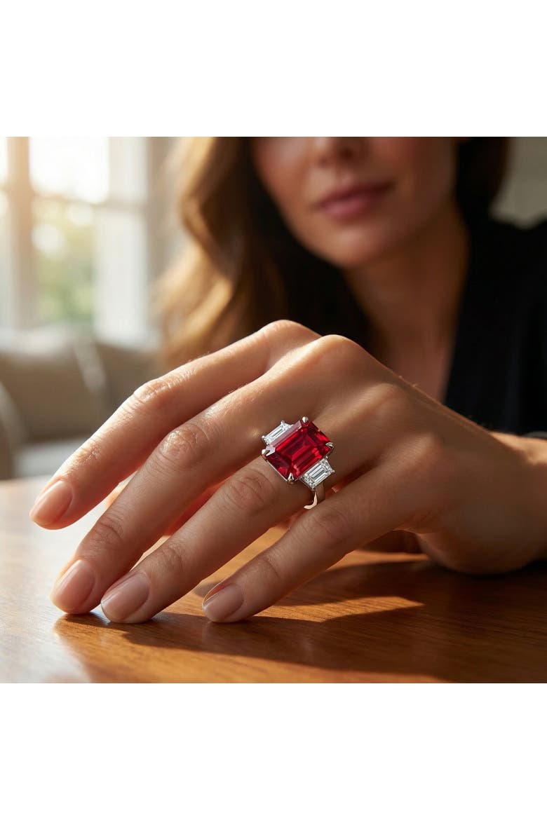 13Ct Ruby & Diamond Ring Lab Grown, Alternate, color, 14k Yellow Gold