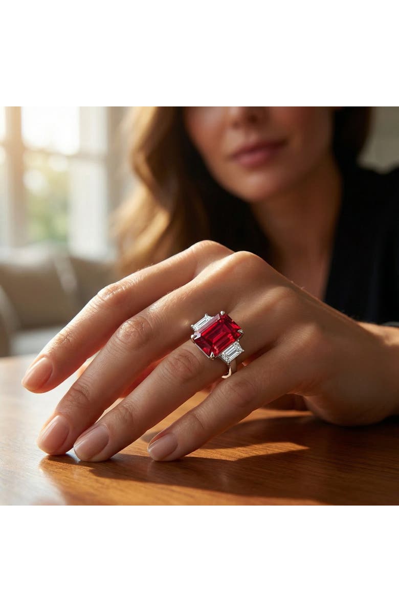 Bliss Diamond 13Ct Ruby & Diamond Ring Lab Grown, Alternate, color, 14K Yellow Gold