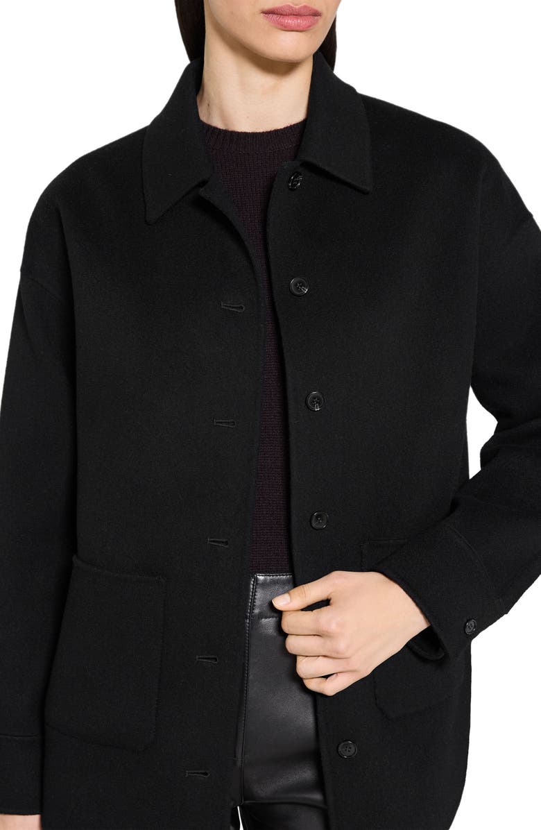 Theory Wool & Cashmere Shirt Jacket, Alternate, color, Black