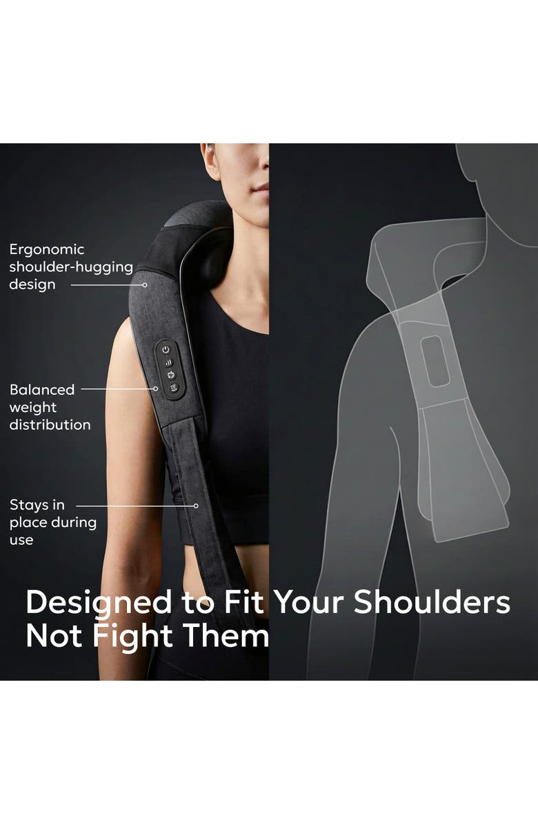 MIKO Wave Neck & Back Massager Heated And Hands Free Motion, Alternate, color, Black