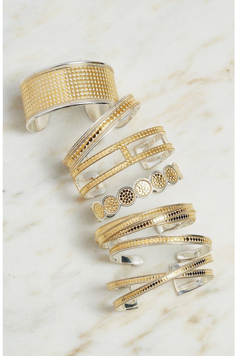 'Gili' Skinny Cuff Bracelet, Alternate, color, GOLD / SILVER