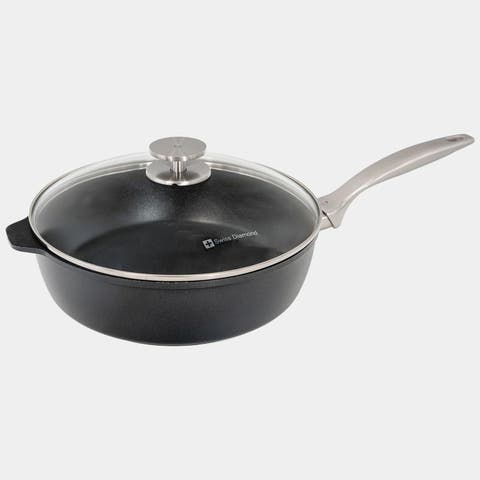 CHD Nonstick Saute Pan with Glass Lid, 3.8 qt