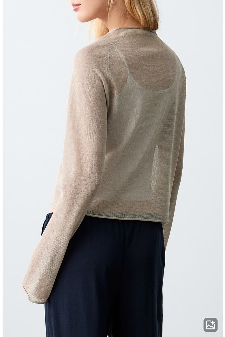 Fine Knit Crewneck Sweater, Alternate, color, MEDIUM BROWN