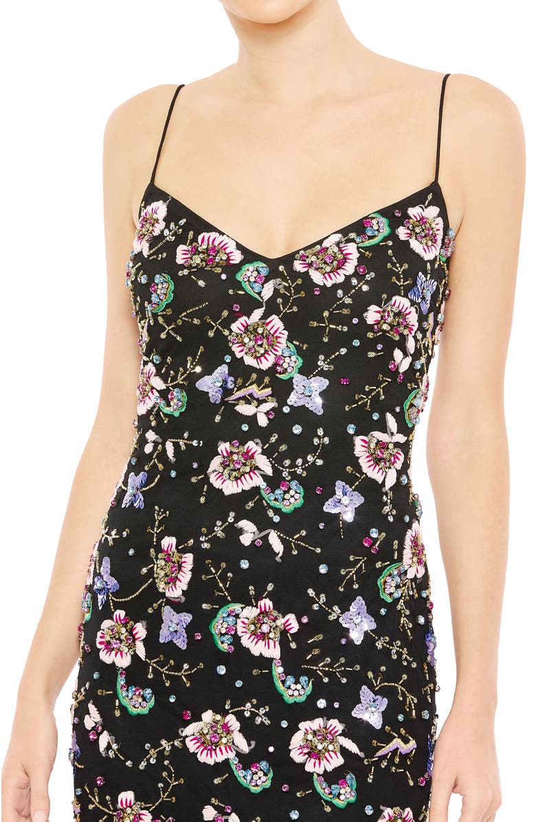 Mac Duggal Embellished Spaghetti Strap Lace Up Gown, Alternate, color,