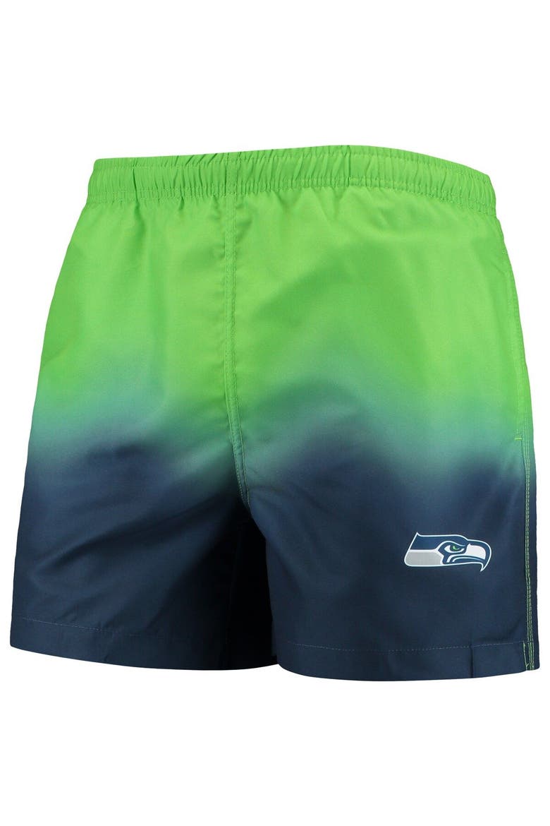Men's FOCO Navy/ Seattle Seahawks Dip-Dye Swim Shorts, Alternate, color, Navy
