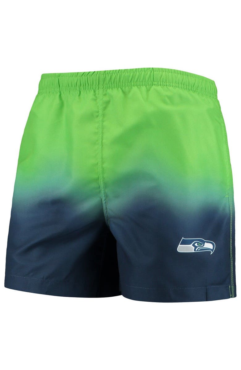 FOCO Men's FOCO Navy/ Seattle Seahawks Dip-Dye Swim Shorts, Alternate, color, 