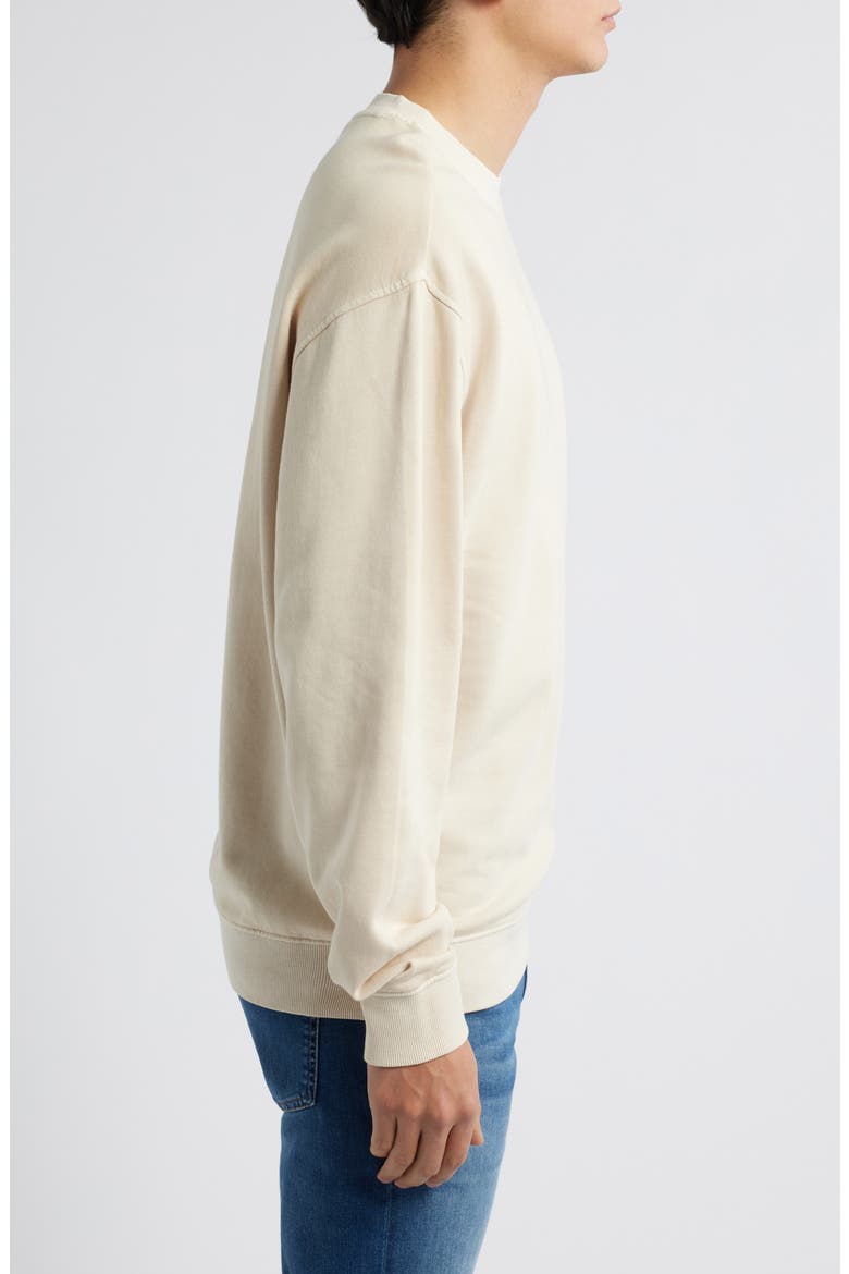 Cotton French Terry Crewneck Sweatshirt, Alternate, color, BIRCH