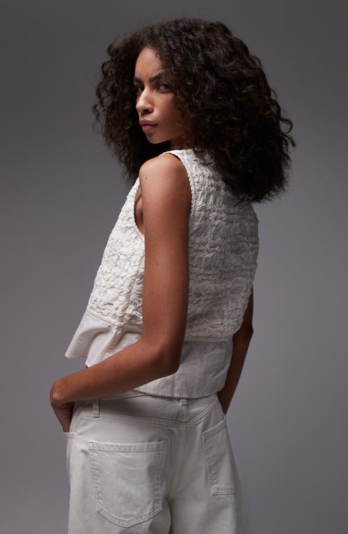 TOPSHOP TOPSHOP CROSS HATCH SLEEVELESS TOP