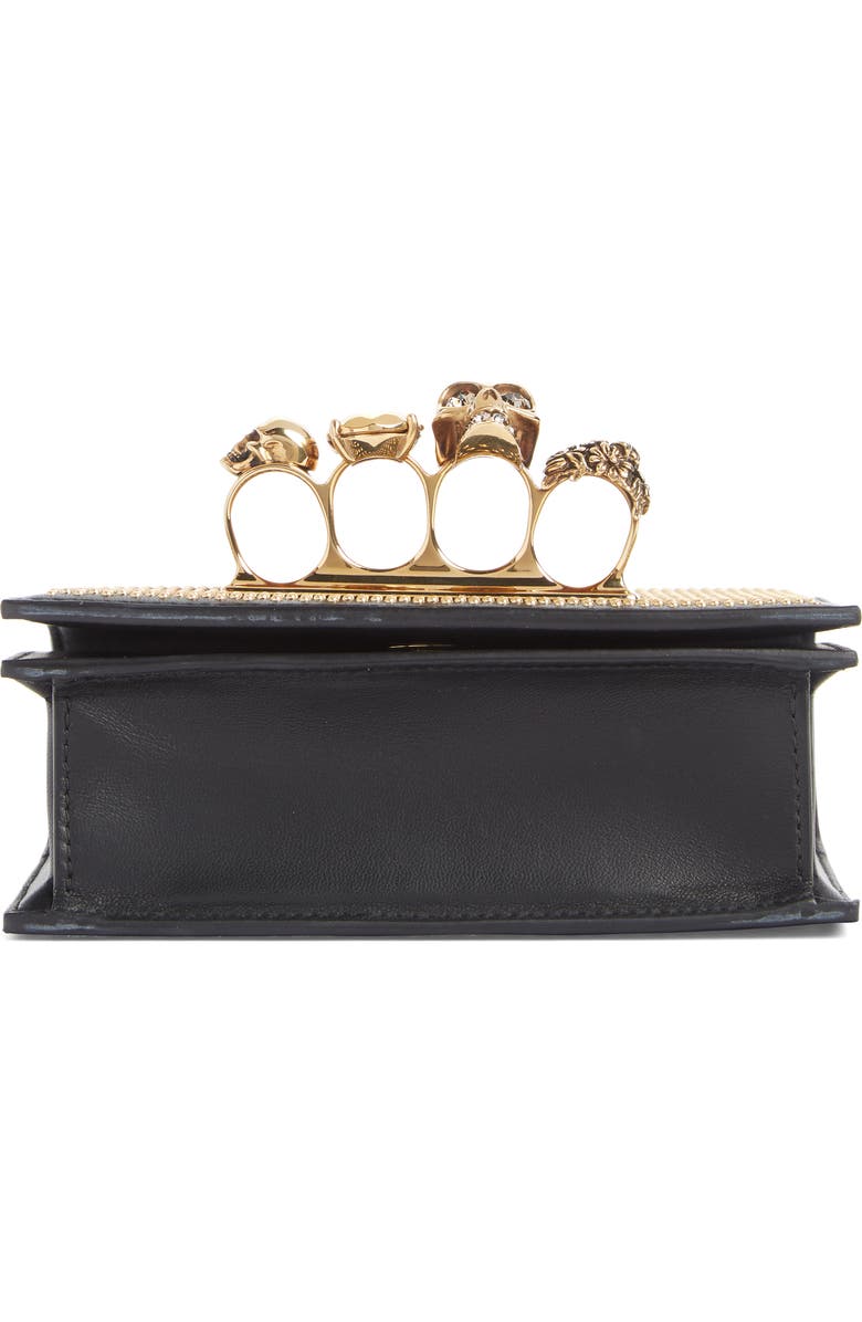 McQueen Alexander McQueen Mini Studded Leather Knuckle Crossbody Bag, Alternate, color,
