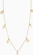 Oradina 14K Yellow Gold Forever Yours Charm Necklace