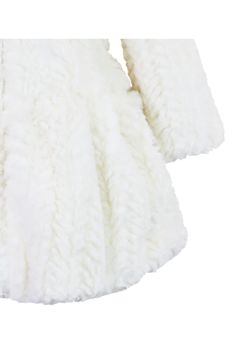 Widgeon Faux Fur Hooded Zip Front Pompom Coat, Alternate, color, Ivory Tidal Wave