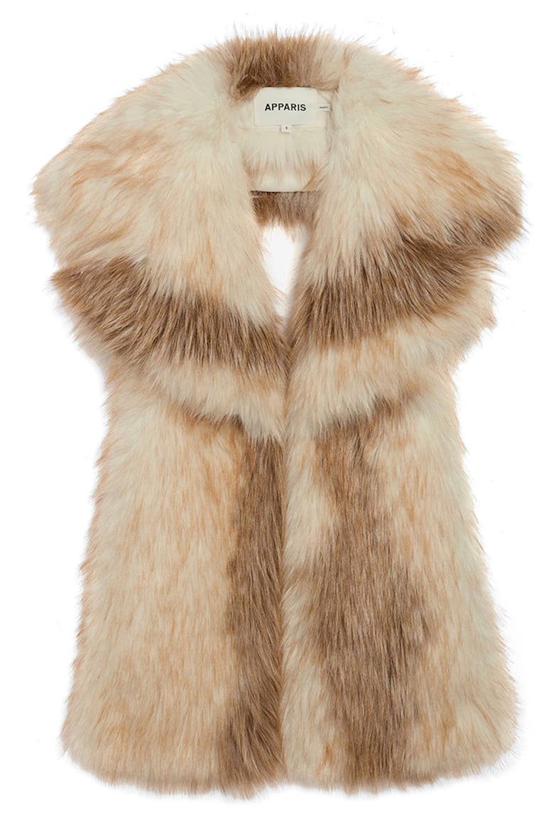 Mia Faux Fur Collar, Alternate, color, BEIGE MULTI
