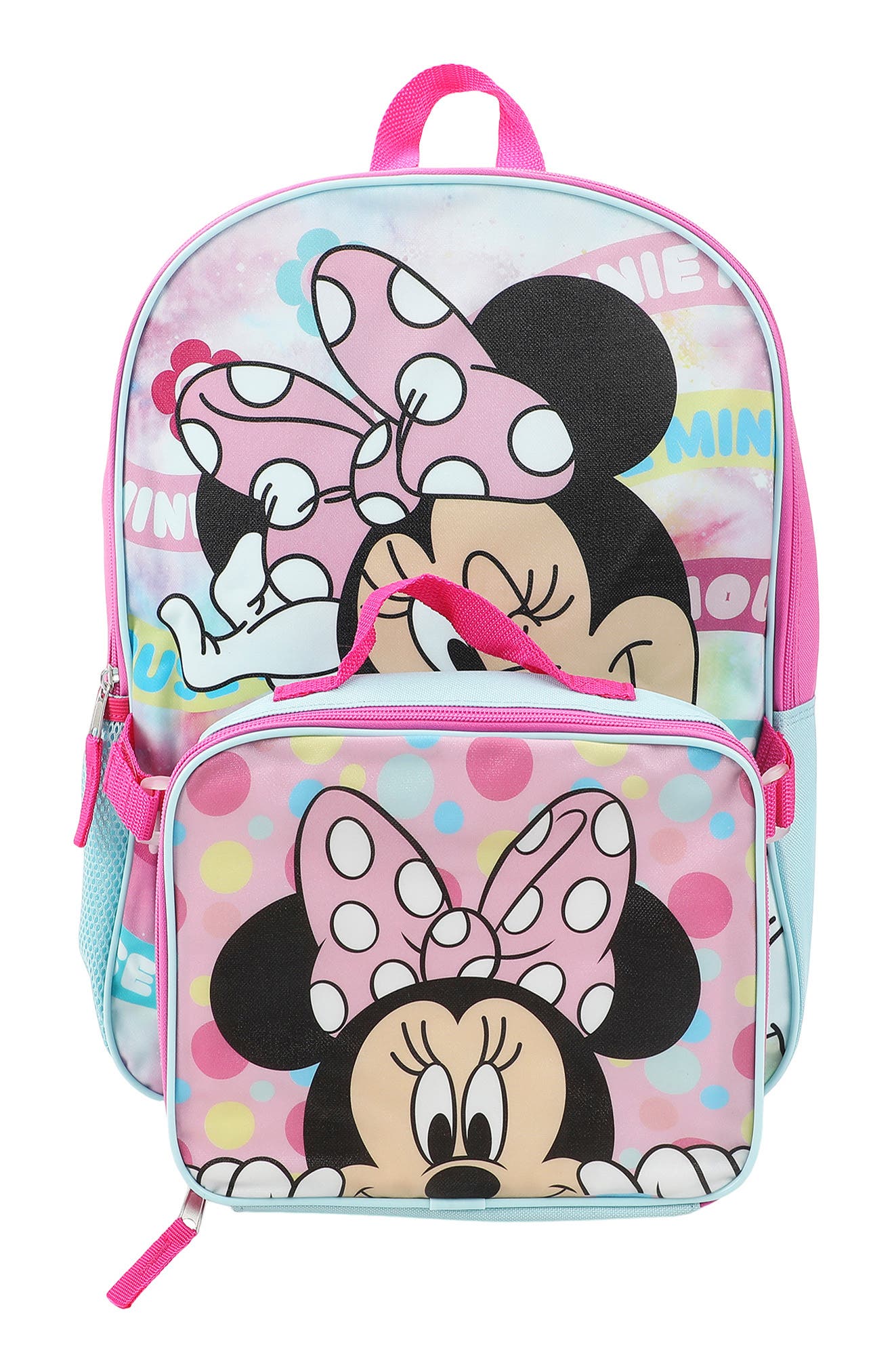 BIOWORLD Kids' Minnie Mouse Backpack with Lunch Bag, Main, color, 
