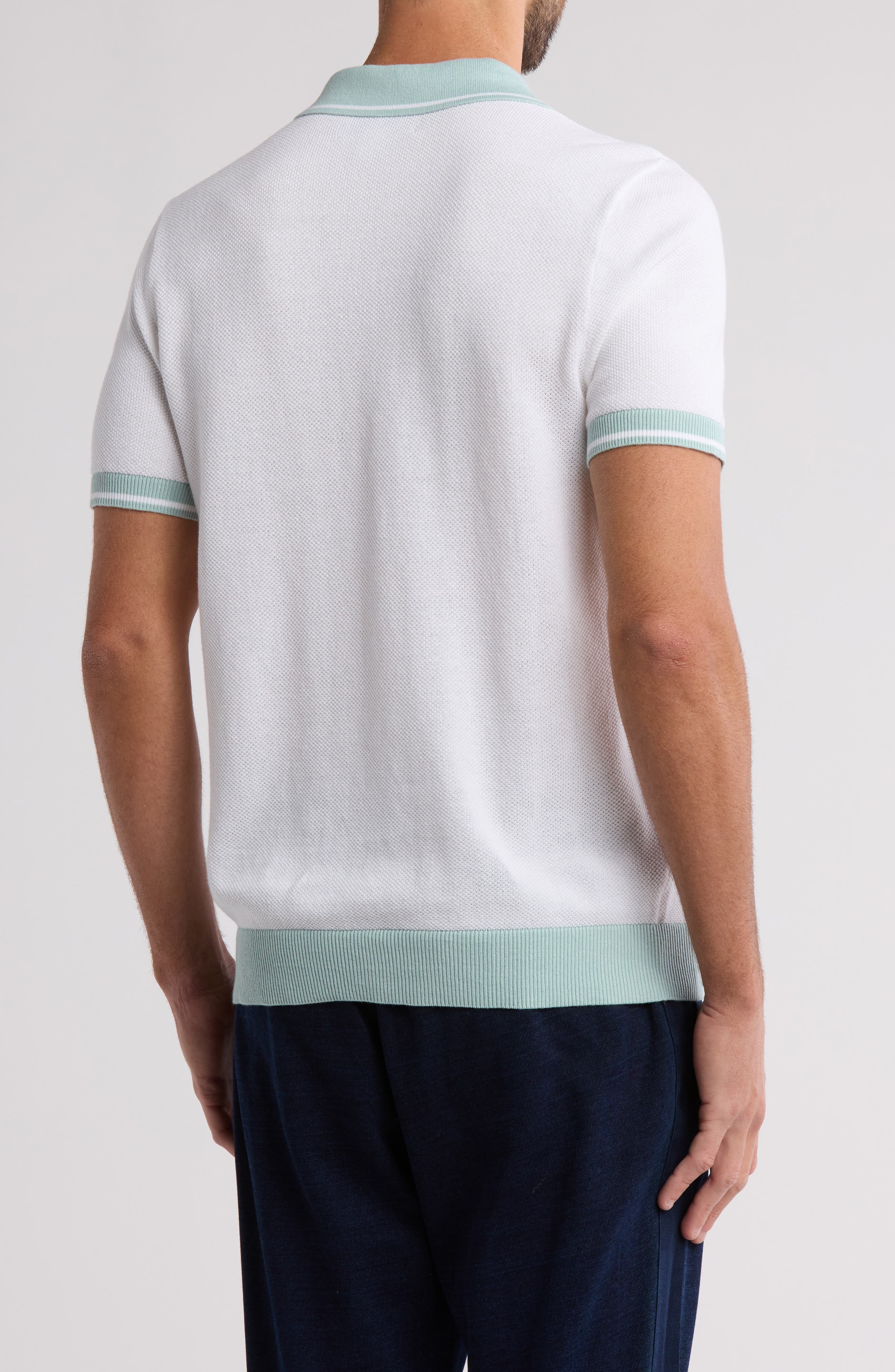 Honeycomb Textured Cotton Polo - image 2