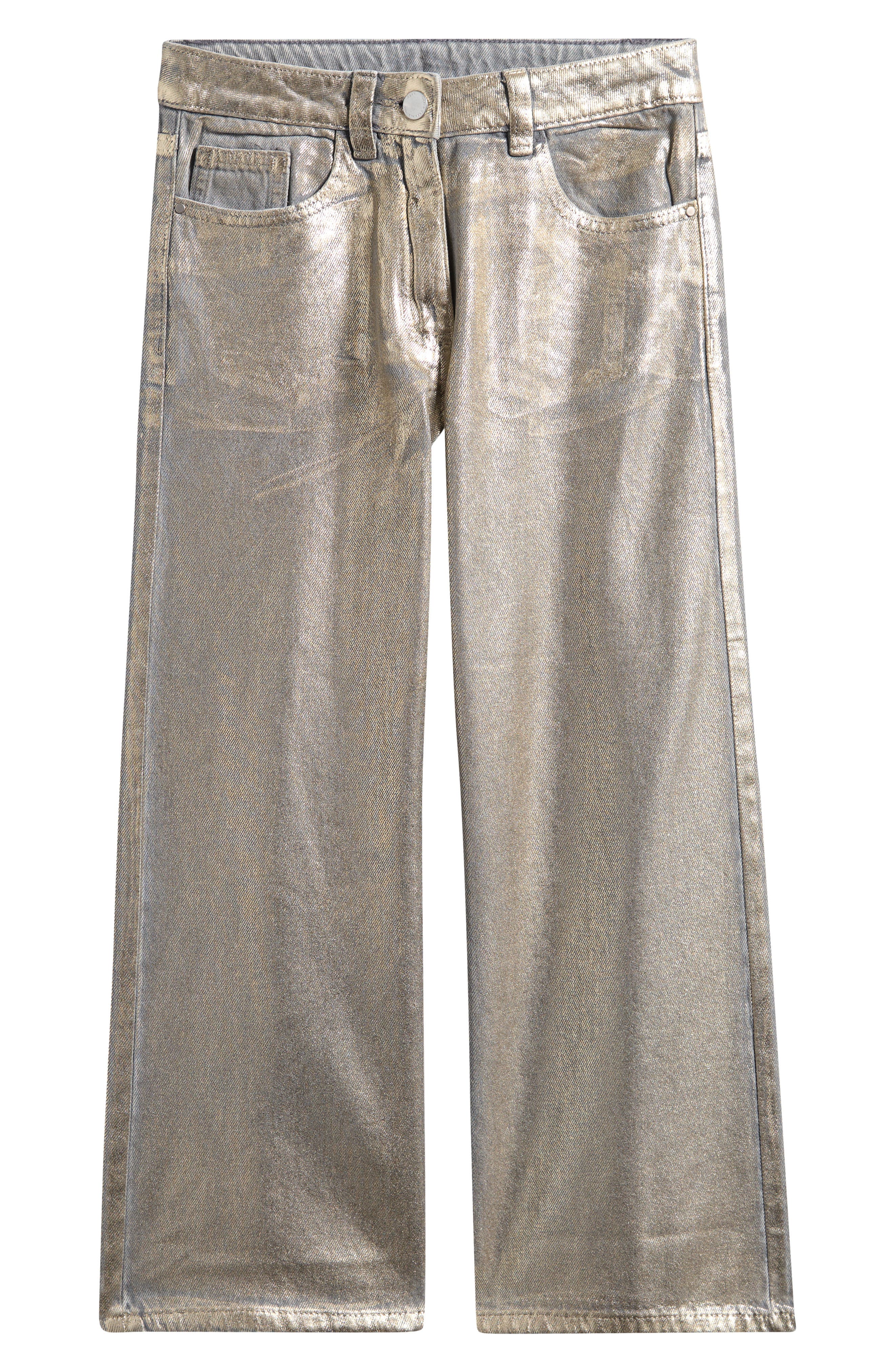 NEXT Kids' Metallic Wide Leg Jeans