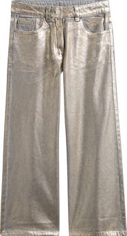 NEXT Kids' Metallic Wide Leg Jeans