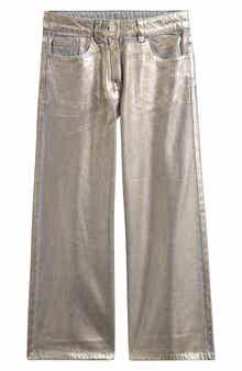 NEXT Kids' Metallic Wide Leg Jeans