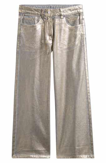 Kids' Metallic Wide Leg Jeans