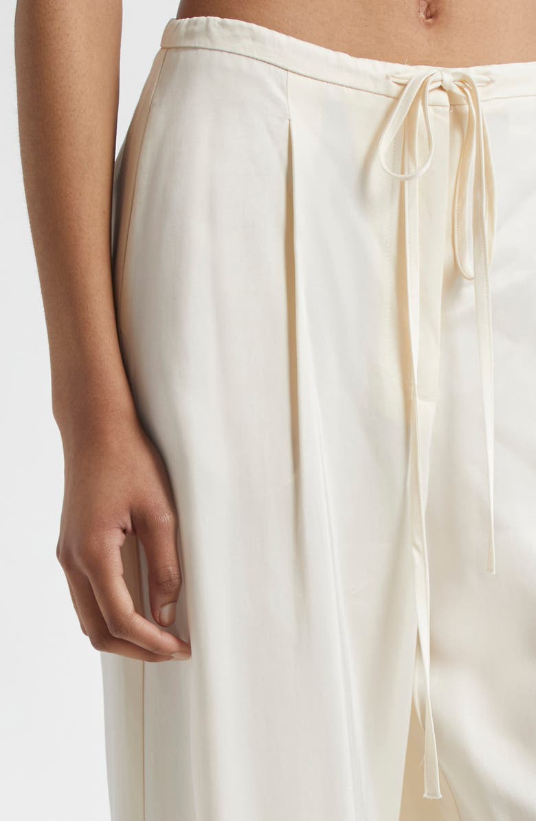 Róhe Relaxed Satin Drawstring Pants, Alternate, color, Pearl