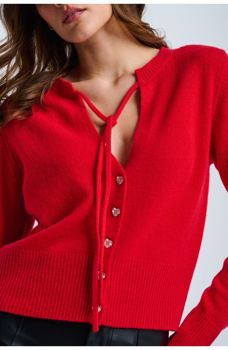 Lisa Todd Date Night Cashmere Cardigan, Alternate, color, Risky Red