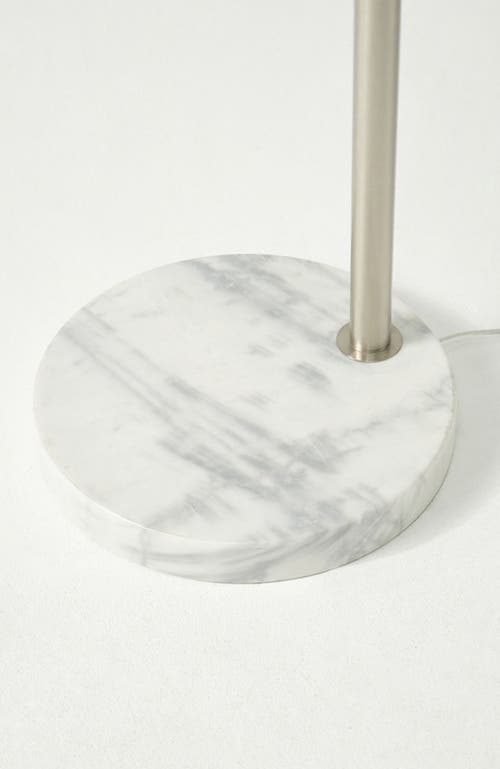 Brightech Mason 81" Modern Adjustable Led Floor Lamp With Heavy-weighted Marble Base, Bulb Included In Silver