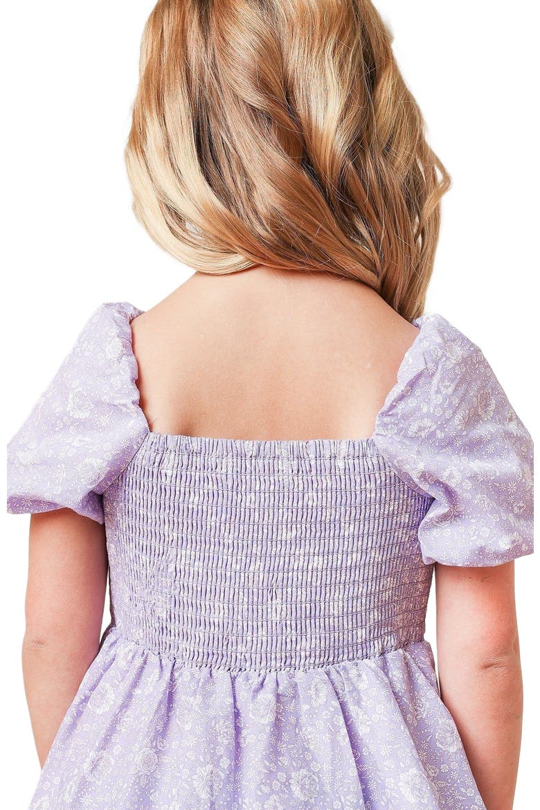 Girls' Organic Smocked Bubble Sleeve Dress, Toddler, Alternate, color, Lavender Field Floral