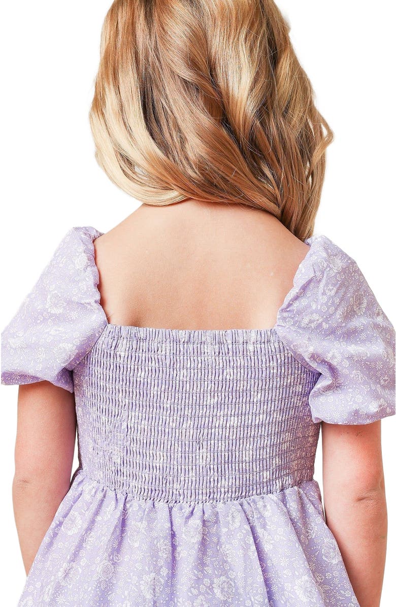 Hope & Henry Girls' Organic Smocked Bubble Sleeve Dress, Kids, Alternate, color, 