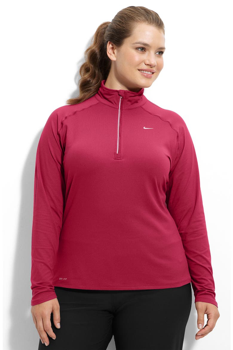 Half Zip Running Top, Main, color, SCARLET FIRE/SKY