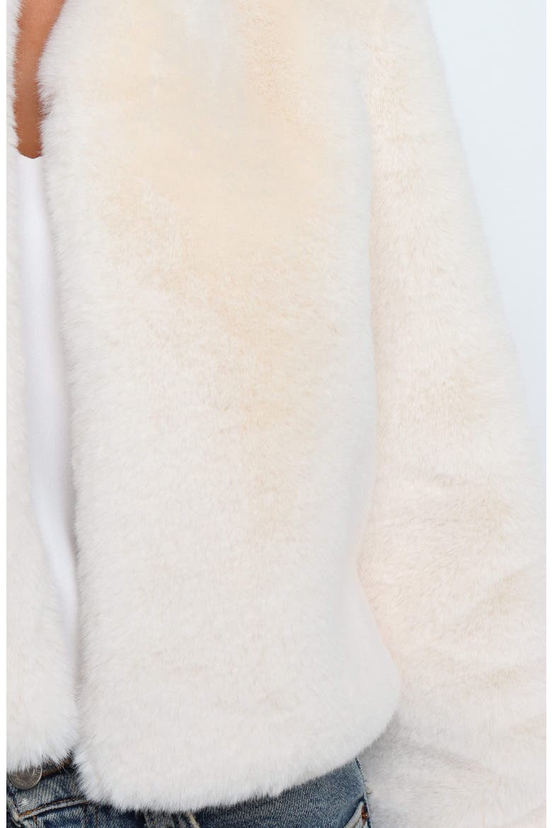 Minnie Faux Fur Jacket, Alternate, color, CREAM