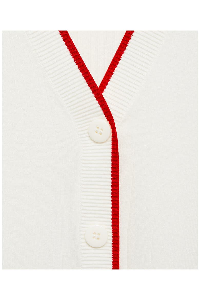 Tipped Relaxed Cardigan, Alternate, color, ECRU