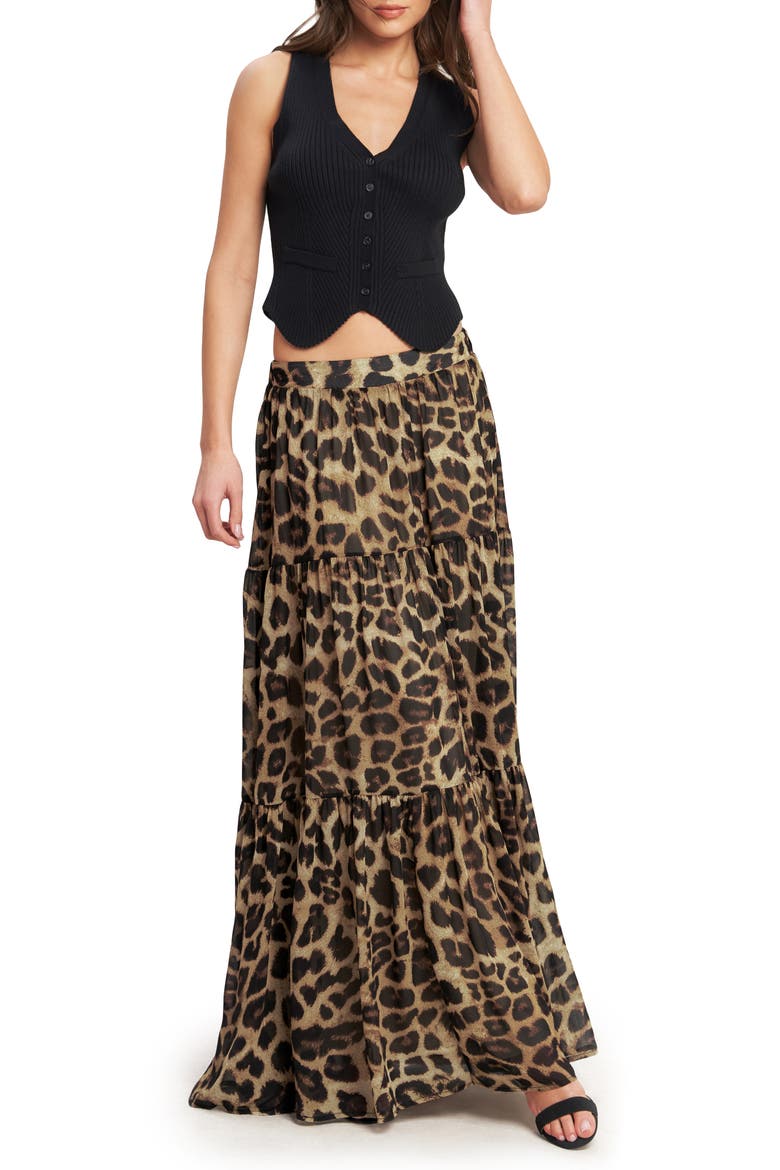 Printed Maxi Skirt, Alternate, color, LEOPARD