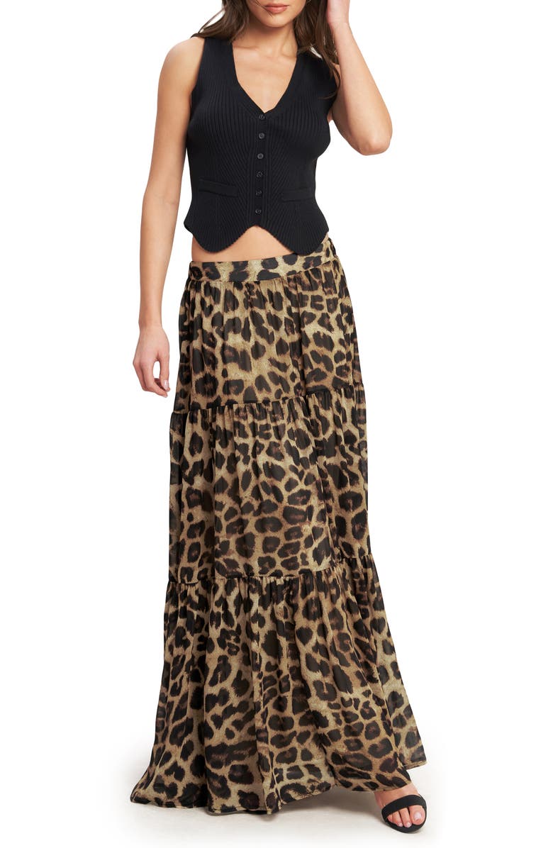FLYING TOMATO Printed Maxi Skirt, Alternate, color, Leopard