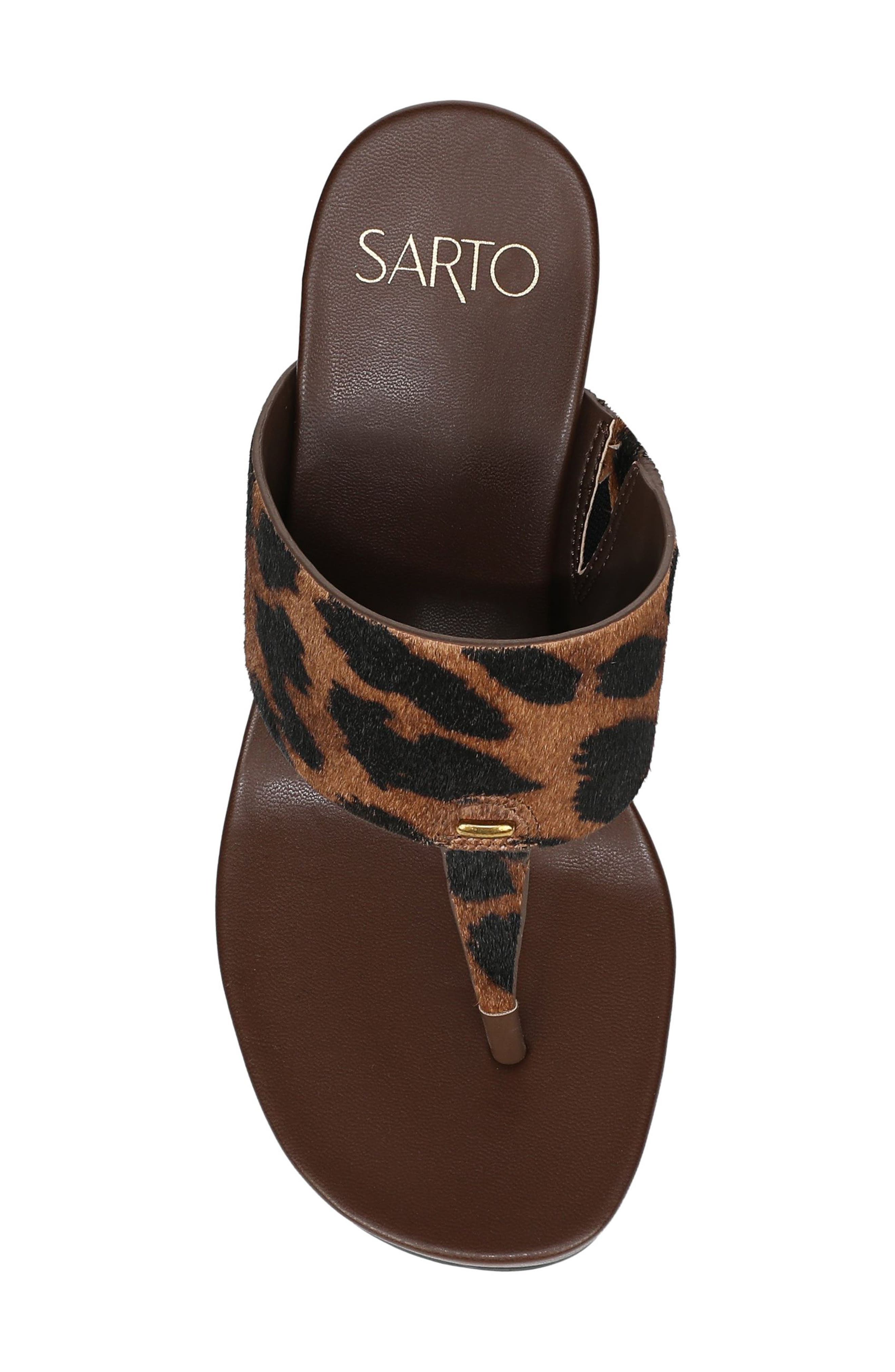 Talea Genuine Calf Hair Wedge Sandal, Alternate, color, BROWN