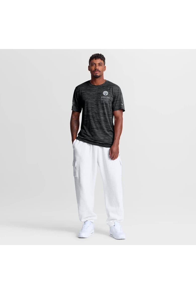 Men's Nike Black Pittsburgh Steelers Sideline Double Covered Dri-FIT Velocity T-Shirt, Alternate, color, Black