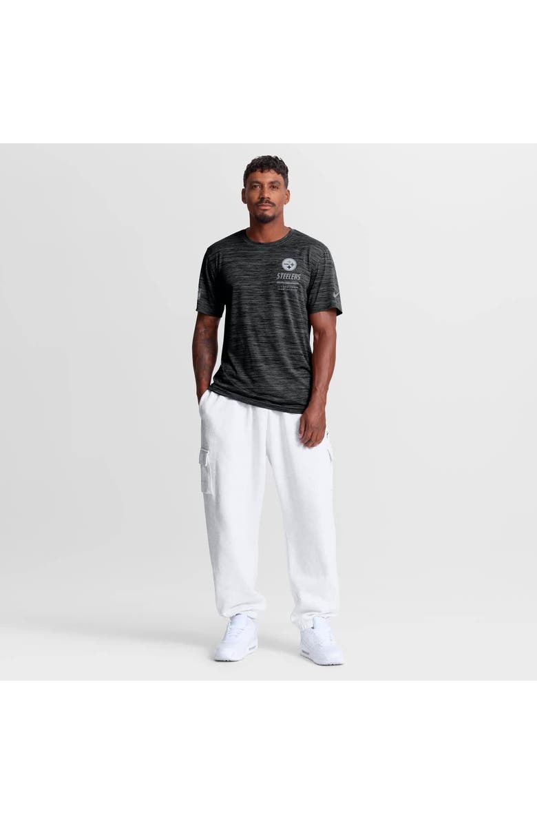 Nike Men's Nike Black Pittsburgh Steelers Sideline Double Covered Dri-FIT Velocity T-Shirt, Alternate, color, Black