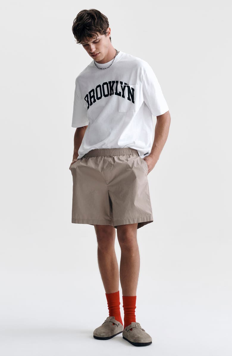 Brooklyn Industries Loose Fit Cotton Elastic Waist Shorts, Alternate, color, 