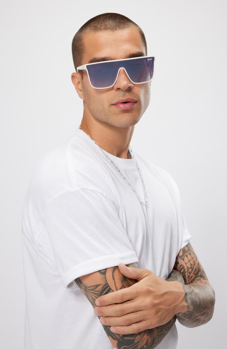 QUAY Nightfall Medium 138mm Polarized Shield Sunglasses, Alternate, color, 