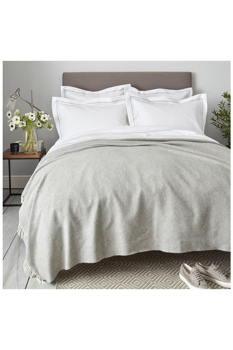 Luxury Wool & Cashmere Throw, Main, color, GREY