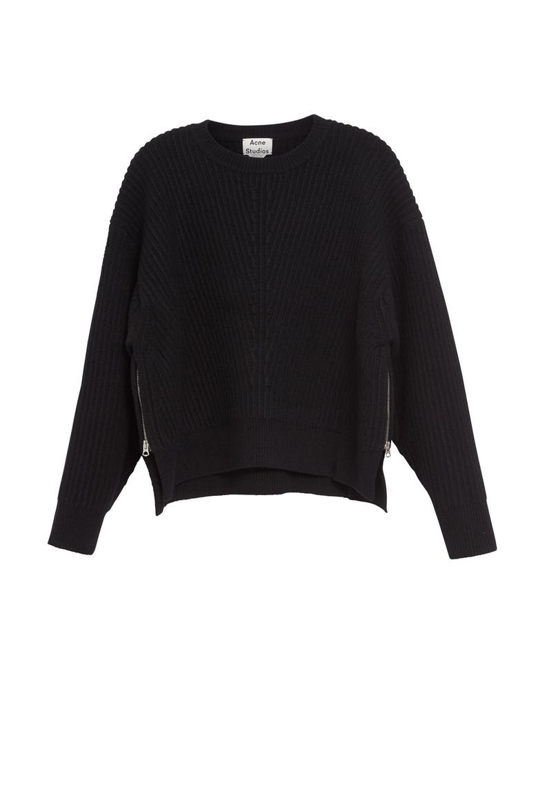 Java L Rib Sweater, Alternate, color, BLACK