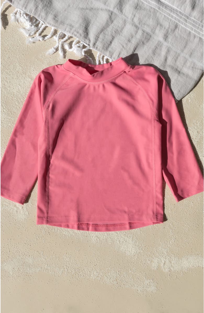 Leveret Kids Long Sleeve Rash Guard, UPF 50+ Swim Shirt, Alternate, color, Pink