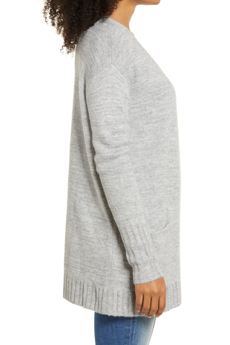 Open Front Cardigan, Alternate, color, GREY HEATHER