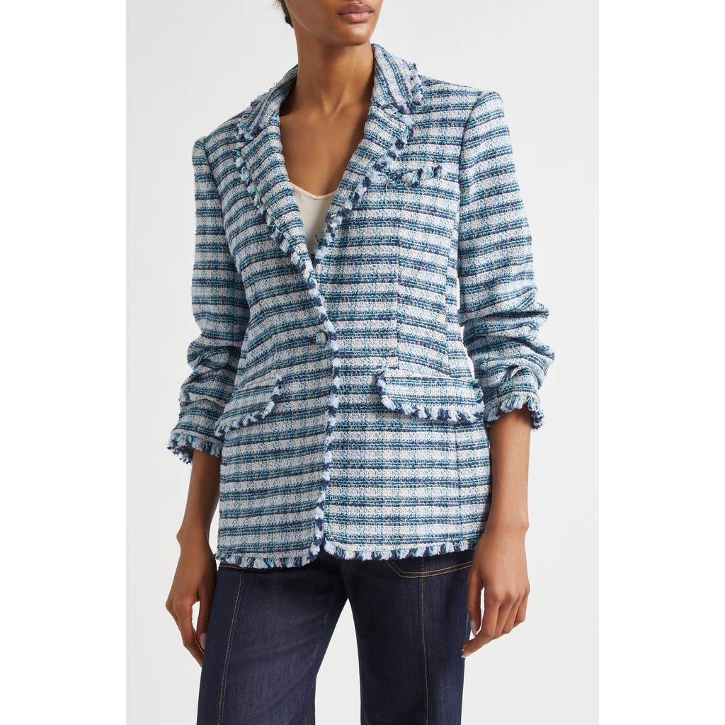 Cinq À Sept Cinq A Sept Matilda Tweed Fringe Trim Blazer In Multi