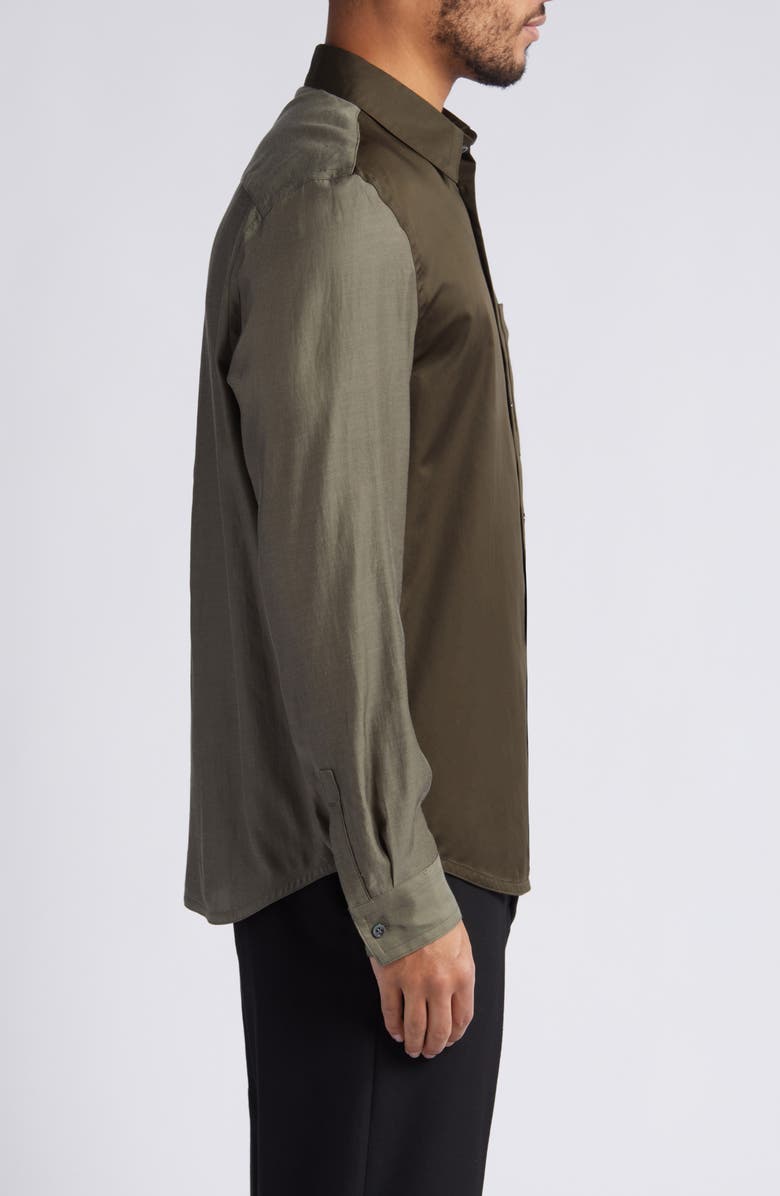 COS Relaxed Fit Colorblock Cotton Button-Up Shirt, Alternate, color,